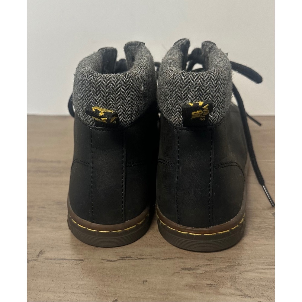 Dr‎ Doc Martens Maelly Boots Womens 7 Black Leather Padded Lace Up - Picture 2 of 8